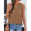image:imageDokotoo Summer Womens Tank Tops Casual Smocked V Neck Sleeveless T Shirts Loose Cute Babydoll TunicKhaki