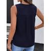 image:imageDokotoo Summer Womens Tank Tops Casual Smocked V Neck Sleeveless T Shirts Loose Cute Babydoll TunicNavy Blue
