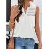 image:imageDokotoo Summer Womens Tank Tops Casual Smocked V Neck Sleeveless T Shirts Loose Cute Babydoll TunicWhite