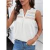image:imageDokotoo Summer Womens Tank Tops Casual Smocked V Neck Sleeveless T Shirts Loose Cute Babydoll TunicWhite