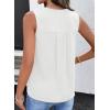 image:imageDokotoo Summer Womens Tank Tops Casual Smocked V Neck Sleeveless T Shirts Loose Cute Babydoll TunicWhite