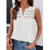image:imageDokotoo Summer Womens Tank Tops Casual Smocked V Neck Sleeveless T Shirts Loose Cute Babydoll TunicWhite