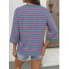 image:imageDokotoo Sweatshirt for Women Long Sleeve Striped Oversized Sweatshirts Casual Crewneck Pullover Top 2026 Summer OutfitsDark Green Stripe