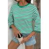 image:imageDokotoo Sweatshirt for Women Long Sleeve Striped Oversized Sweatshirts Casual Crewneck Pullover Top 2026 Summer OutfitsGreen Stripe