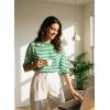 image:imageDokotoo Sweatshirt for Women Long Sleeve Striped Oversized Sweatshirts Casual Crewneck Pullover Top 2026 Summer OutfitsGreen Stripe