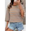 image:imageDokotoo Sweatshirt for Women Long Sleeve Striped Oversized Sweatshirts Casual Crewneck Pullover Top 2026 Summer OutfitsKhaki Stripe