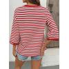 image:imageDokotoo Sweatshirt for Women Long Sleeve Striped Oversized Sweatshirts Casual Crewneck Pullover Top 2026 Summer OutfitsRed Stripe