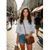 image:imageDokotoo Sweatshirt for Women Long Sleeve Striped Oversized Sweatshirts Casual Crewneck Pullover Top 2026 Summer OutfitsSky Blue Stripe