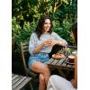 image:imageDokotoo Sweatshirt for Women Long Sleeve Striped Oversized Sweatshirts Casual Crewneck Pullover Top 2026 Summer OutfitsSky Blue Stripe