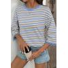 image:imageDokotoo Sweatshirt for Women Long Sleeve Striped Oversized Sweatshirts Casual Crewneck Pullover Top 2026 Summer OutfitsSky Blue Stripe