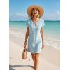image:imageDokotoo Swimsuit Coverup for Women Waffle Knit Embroidered V Neck Bathing Suit Beach Dress Summer Swimwear CoverupsA Baby Blue