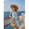 image:imageDokotoo Swimsuit Coverup for Women Waffle Knit Embroidered V Neck Bathing Suit Beach Dress Summer Swimwear CoverupsA Baby Blue