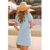 image:imageDokotoo Swimsuit Coverup for Women Waffle Knit Embroidered V Neck Bathing Suit Beach Dress Summer Swimwear CoverupsA Baby Blue