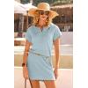 image:imageDokotoo Swimsuit Coverup for Women Waffle Knit Embroidered V Neck Bathing Suit Beach Dress Summer Swimwear CoverupsA Baby Blue