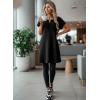 image:imageDokotoo Swimsuit Coverup for Women Waffle Knit Embroidered V Neck Bathing Suit Beach Dress Summer Swimwear CoverupsA Black