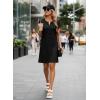 image:imageDokotoo Swimsuit Coverup for Women Waffle Knit Embroidered V Neck Bathing Suit Beach Dress Summer Swimwear CoverupsA Black
