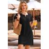 image:imageDokotoo Swimsuit Coverup for Women Waffle Knit Embroidered V Neck Bathing Suit Beach Dress Summer Swimwear CoverupsA Black