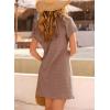 image:imageDokotoo Swimsuit Coverup for Women Waffle Knit Embroidered V Neck Bathing Suit Beach Dress Summer Swimwear CoverupsA Brown