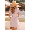 image:imageDokotoo Swimsuit Coverup for Women Waffle Knit Embroidered V Neck Bathing Suit Beach Dress Summer Swimwear CoverupsA Light Pink