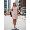 image:imageDokotoo Swimsuit Coverup for Women Waffle Knit Embroidered V Neck Bathing Suit Beach Dress Summer Swimwear CoverupsA Light Pink