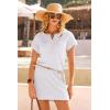image:imageDokotoo Swimsuit Coverup for Women Waffle Knit Embroidered V Neck Bathing Suit Beach Dress Summer Swimwear CoverupsA White
