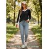 image:imageDokotoo V Neck T Shirts for Women Spring Fashion 2026 Business Casual Top Basic Tees Dressy BlousesBlack