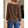 image:imageDokotoo V Neck T Shirts for Women Spring Fashion 2026 Business Casual Top Basic Tees Dressy BlousesBrown