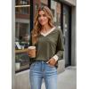 image:imageDokotoo V Neck T Shirts for Women Spring Fashion 2026 Business Casual Top Basic Tees Dressy BlousesJungle Green