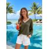image:imageDokotoo V Neck T Shirts for Women Spring Fashion 2026 Business Casual Top Basic Tees Dressy BlousesJungle Green