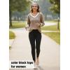image:imageDokotoo V Neck T Shirts for Women Spring Fashion 2026 Business Casual Top Basic Tees Dressy BlousesPale Khaki
