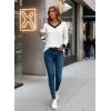 image:imageDokotoo V Neck T Shirts for Women Spring Fashion 2026 Business Casual Top Basic Tees Dressy BlousesWhite