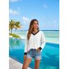 image:imageDokotoo V Neck T Shirts for Women Spring Fashion 2026 Business Casual Top Basic Tees Dressy BlousesWhite