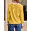 image:imageDokotoo V Neck T Shirts for Women Spring Fashion 2026 Business Casual Top Basic Tees Dressy BlousesYellow