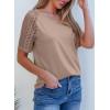 image:imageDokotoo V Neck T Shirts for Women Spring Summer Tops Dressy Casual Blouses Basic TeesBrown