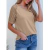 image:imageDokotoo V Neck T Shirts for Women Spring Summer Tops Dressy Casual Blouses Basic TeesBrown
