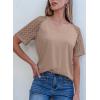 image:imageDokotoo V Neck T Shirts for Women Spring Summer Tops Dressy Casual Blouses Basic TeesBrown