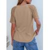 image:imageDokotoo V Neck T Shirts for Women Spring Summer Tops Dressy Casual Blouses Basic TeesBrown