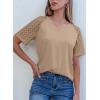 image:imageDokotoo V Neck T Shirts for Women Spring Summer Tops Dressy Casual Blouses Basic TeesBrown