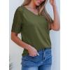 image:imageDokotoo V Neck T Shirts for Women Spring Summer Tops Dressy Casual Blouses Basic TeesGuacamole Green