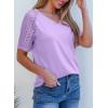 image:imageDokotoo V Neck T Shirts for Women Spring Summer Tops Dressy Casual Blouses Basic TeesPurple