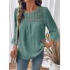 image:imageDokotoo Womens 2025 Fall Fashion Tops 34 Sleeve Crewneck Shirts Casual Chiffon Boho Lace BlousesCanton