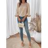 image:imageDokotoo Womens 2025 Fall Fashion Tops 34 Sleeve Crewneck Shirts Casual Chiffon Boho Lace BlousesParchment