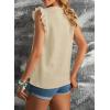 image:imageDokotoo Womens 2026 Cute V Neck Ruffle Sleeveless Shirts Elegant Tank Tops BlousesApricot