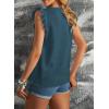 image:imageDokotoo Womens 2026 Cute V Neck Ruffle Sleeveless Shirts Elegant Tank Tops BlousesBlue