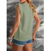 image:imageDokotoo Womens 2026 Cute V Neck Ruffle Sleeveless Shirts Elegant Tank Tops BlousesGreen