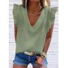 image:imageDokotoo Womens 2026 Cute V Neck Ruffle Sleeveless Shirts Elegant Tank Tops BlousesGreen