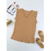 image:imageDokotoo Womens 2026 Cute V Neck Ruffle Sleeveless Shirts Elegant Tank Tops BlousesKhaki