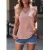 image:imageDokotoo Womens 2026 Cute V Neck Ruffle Sleeveless Shirts Elegant Tank Tops BlousesPink