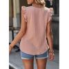 image:imageDokotoo Womens 2026 Cute V Neck Ruffle Sleeveless Shirts Elegant Tank Tops BlousesPink