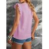 image:imageDokotoo Womens 2026 Cute V Neck Ruffle Sleeveless Shirts Elegant Tank Tops BlousesPurple